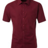 Ladies Shirt Shortsleeve Poplin James & Nicholson - wine