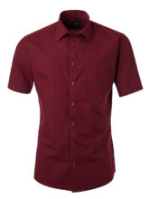 Ladies Shirt Shortsleeve Poplin James & Nicholson - wine