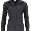 Ladies Shirt Slim Fit James & Nicholson - black