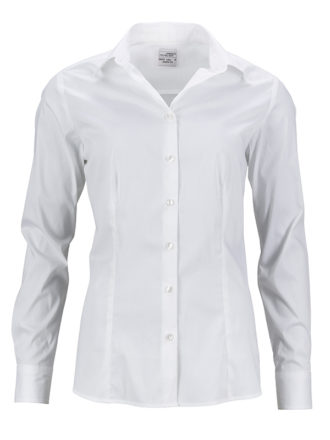 Ladies Shirt Slim Fit James & Nicholson - white