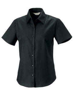 Ladies Short Sleeve Oxford Shirt Russel - black