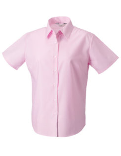 Ladies Short Sleeve Oxford Shirt Russel - classic pink