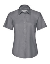 Ladies Short Sleeve Oxford Shirt Russel - silver