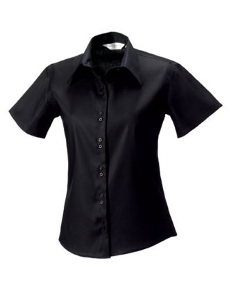 Ladies Short Sleeve Ultimate Non Iron Shirt Russell - black