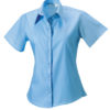 Ladies Short Sleeve Ultimate Non Iron Shirt Russell - bright sky