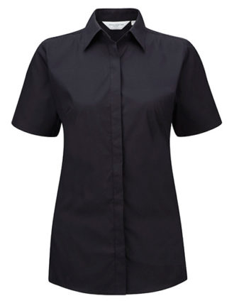 Ladies Short Sleeve Ultimate Stretch Shirt Russel - black