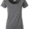 Ladies T Pocket James & Nicholson - black heather