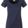 Ladies T Pocket James & Nicholson - navy