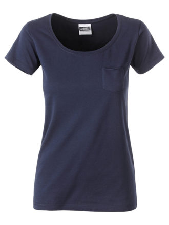 Ladies T Pocket James & Nicholson - navy