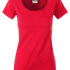 Ladies T Pocket James & Nicholson - red