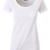 Ladies T Pocket James & Nicholson - white