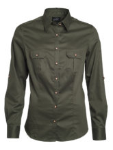 Ladies Traditional Shirt Plain James & Nicholson - olive