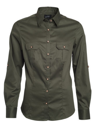 Ladies Traditional Shirt Plain James & Nicholson - olive