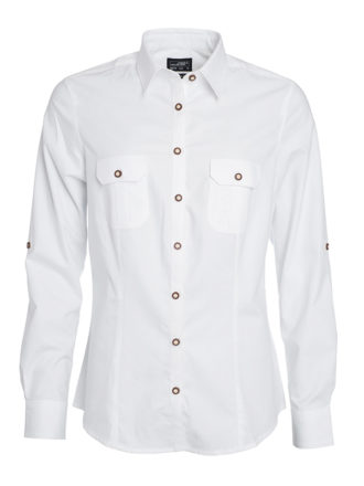 Ladies Traditional Shirt Plain James & Nicholson - white
