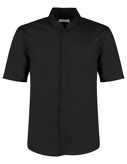 Mens Bar Shirt Mandarin Collar Short Sleeve Bargear