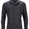 Mens Business Shirt Long Sleeved James & Nicholson - black