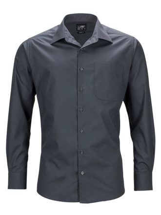 Mens Business Shirt Long Sleeved James & Nicholson - carbon