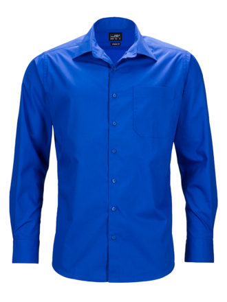 Mens Business Shirt Long Sleeved James & Nicholson - royal