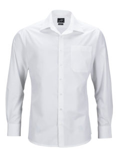 Mens Business Shirt Long Sleeved James & Nicholson - white