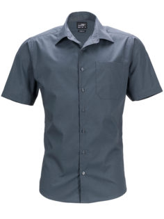 Mens Business Shirt Short Sleeved James & Nicholson - carbon