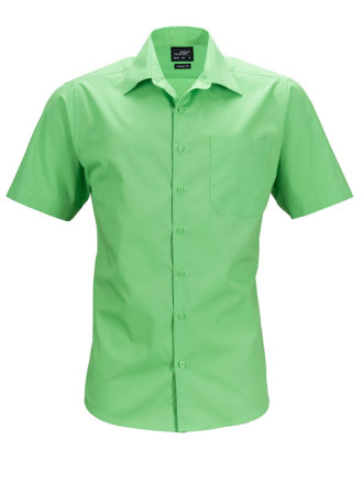 Mens Business Shirt Short Sleeved James & Nicholson - lime green