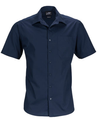 Mens Business Shirt Short Sleeved James & Nicholson - navy