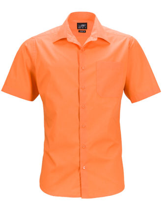 Mens Business Shirt Short Sleeved James & Nicholson - orange