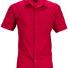 Mens Business Shirt Short Sleeved James & Nicholson - red
