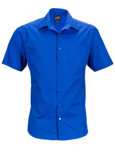 Mens Business Shirt Short Sleeved James & Nicholson - royal