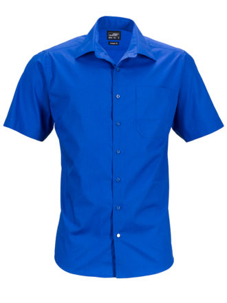 Mens Business Shirt Short Sleeved James & Nicholson - royal