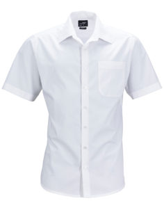 Mens Business Shirt Short Sleeved James & Nicholson - white