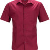 Mens Business Shirt Short Sleeved James & Nicholson - wine