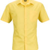 Mens Business Shirt Short Sleeved James & Nicholson - yellow