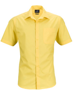 Mens Business Shirt Short Sleeved James & Nicholson - yellow