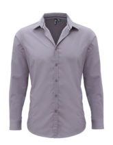 Mens Long Sleeve Fitted Friday Bar Shirt Premier - steel