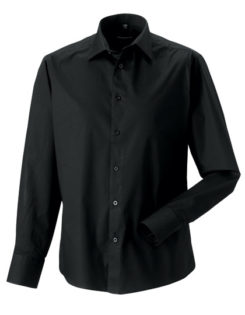 Mens Long Sleeve Fitted Shirt Russel - black