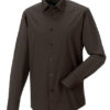 Mens Long Sleeve Fitted Shirt Russel - chocolate brown