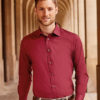 Mens Long Sleeve Fitted Shirt Russel - port