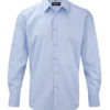 Mens Long Sleeve Herringbone Shirt Russel - light blue