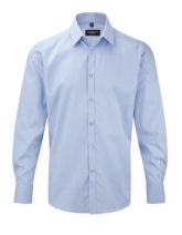 Mens Long Sleeve Herringbone Shirt Russel - light blue