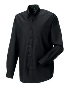 Mens Long Sleeve Oxford Shirt Russel - black