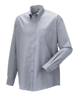 Mens Long Sleeve Oxford Shirt Russel - silver