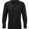 Mens Long Sleeve Ultimate Stretch Shirt Russel - black