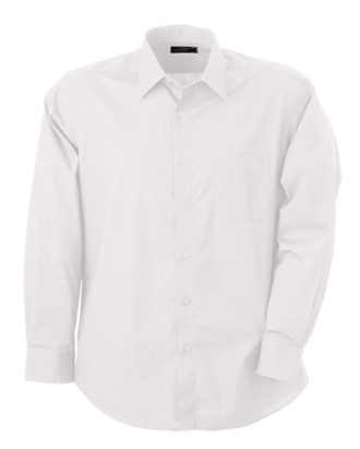 Mens Shirt Classic Fit Long James & Nicholson - white