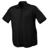 Mens Shirt Classic Fit Short James & Nicholson - black