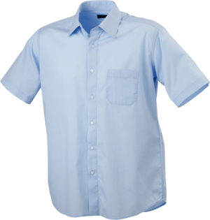 Mens Shirt Classic Fit Short James & Nicholson - light blue