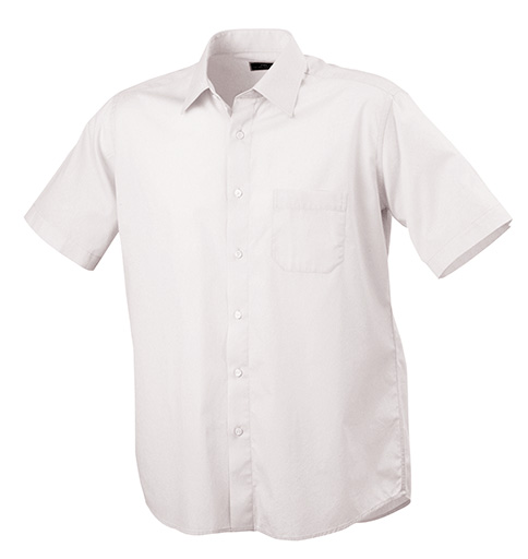 Mens Shirt Classic Fit Short James & Nicholson - white