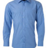 Mens Shirt Longsleeve Poplin James & Nicholson - aqua