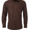 Mens Shirt Longsleeve Poplin James & Nicholson - brown