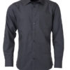 Mens Shirt Longsleeve Poplin James & Nicholson - carbon